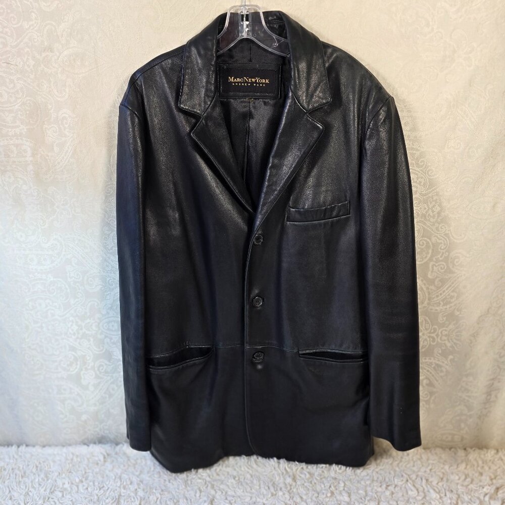 Marc New York 100% Leather Black Jacket, Size XL